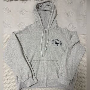Hollister Heather Gray zip up hoodies